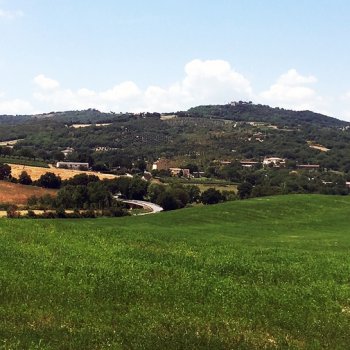 Тоскана, проселочная дорога между холмов, путешествие с гидом на автомобиле.